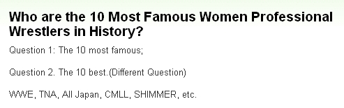 『史上最も有名な女性プロレスラー10人といえば誰か？』