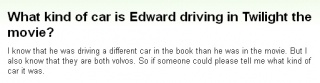 『映画トワイライトでエドワードが乗ってるあの車って何なんですか？』