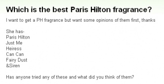 『パリス・ヒルトンの香水で一番いいのどれだろ？』