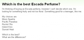 『エスカーダの香水で最高ってどれでしょ？』