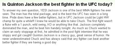 『現UFCで最高の戦士はクイントン・ジャクソンだろうか？』
