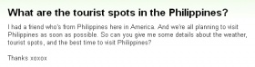 『フィリピンの観光地といえば？』