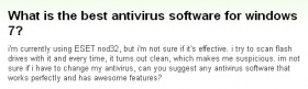 『ウィンドウズ7用のウイルス対策ソフトでどれが最強ですか？』