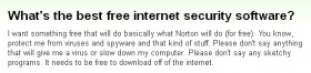 『無料のインターネットセキュリティソフトでどれが一番ですか？』