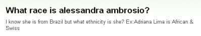 『アレッサンドラ・アンブロジオの人種ってなんなの？』