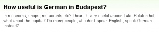 『ブダペストでドイツ語ってどのくらい通じます？』