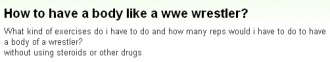 『WWEレスラーのような身体になるにはどうすれば？』