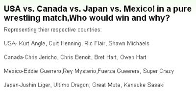 『USA対カナダ対日本対メキシコ！純粋なレスリング戦ではどこが勝つか？そしてその理由は？』